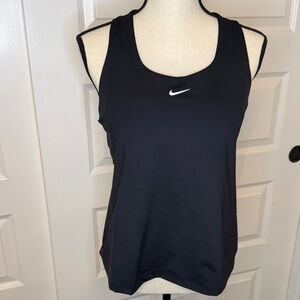 Nike Black Women's Athletic Tank Top with White Swoosh